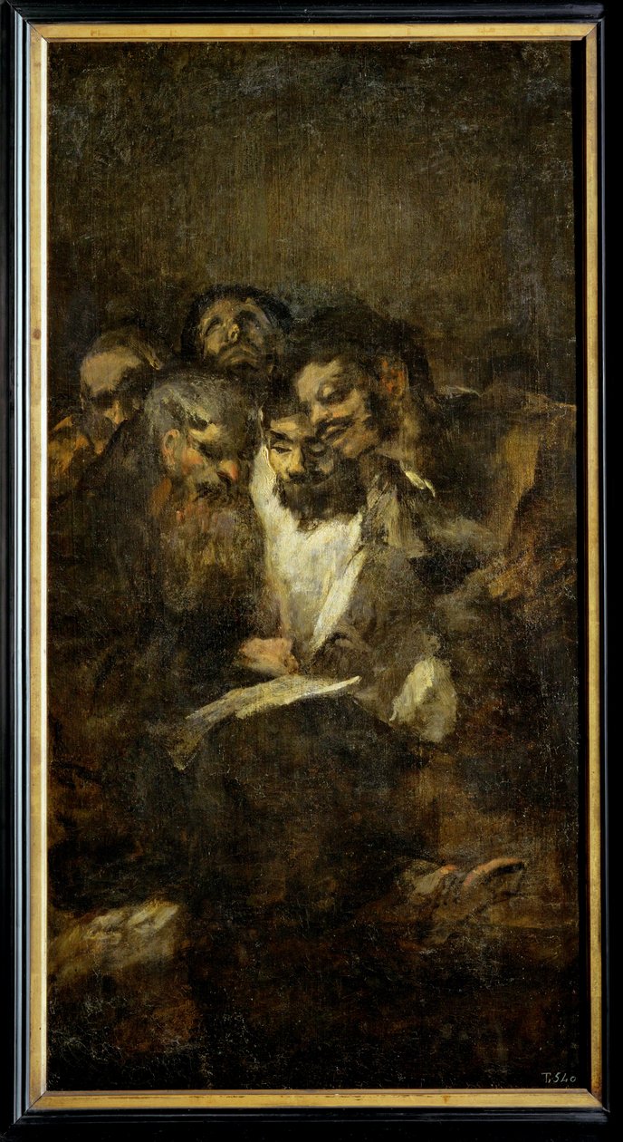 Lectura, también Los políticos ... (pintura sobre lienzo) de Francisco Jose de Goya y Lucientes