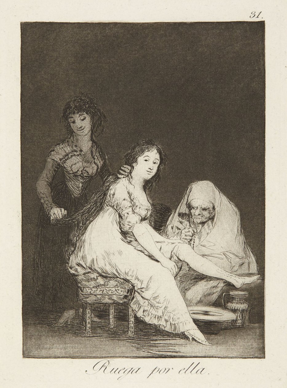 Ruega por ella (She prays for her), plate 31 from Los Caprichos de Francisco Jose de Goya y Lucientes
