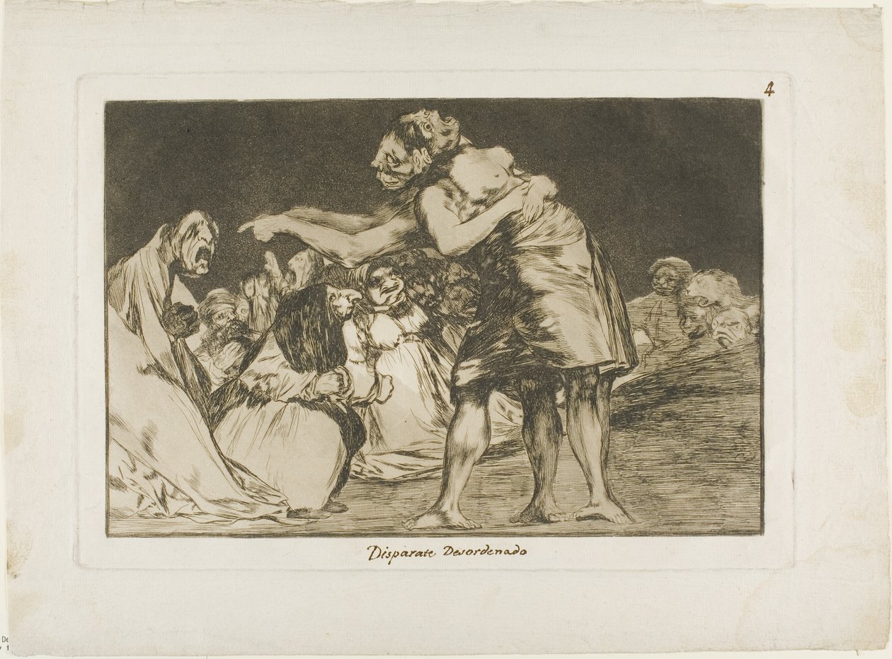 La que está mal casada nunca pierde la oportunidad de decirlo, lámina siete de Los Proverbios de Francisco Jose de Goya y Lucientes