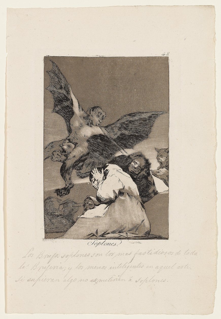 Soplones, lámina de "Los Caprichos", 1799 de Francisco de Goya