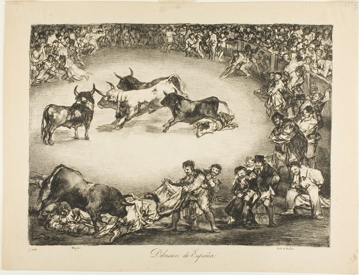 Entretenimiento Español, de Los Toros de Burdeos de Francisco Jose de Goya y Lucientes