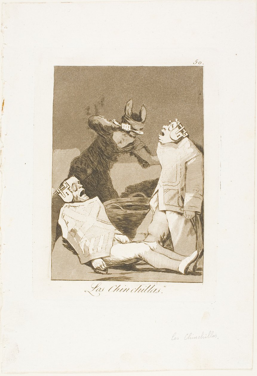 Las Chinchillas, placa 50 de Los Caprichos de Francisco Jose de Goya y Lucientes