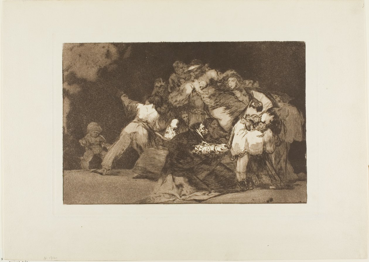 Las Garras de un Gato y el Vestido de un Devoto - similar al Vicio es a menudo vestido con el hábito de la Virtud, plato nueve de Los Proverbios de Francisco Jose de Goya y Lucientes