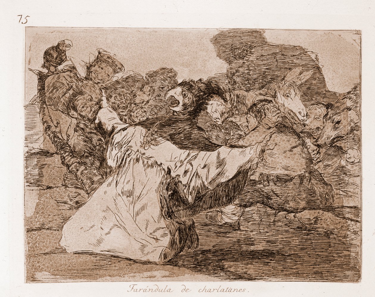 Los desastres de la guerra: Farandola de charlatanes de Francisco de Goya