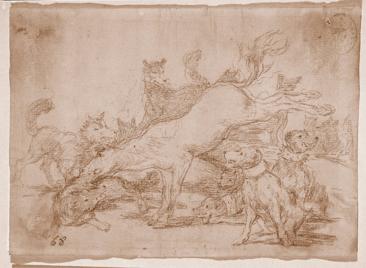 Los desastres de la guerra: Se defiende bien (dibujo preparatorio) de Francisco de Goya