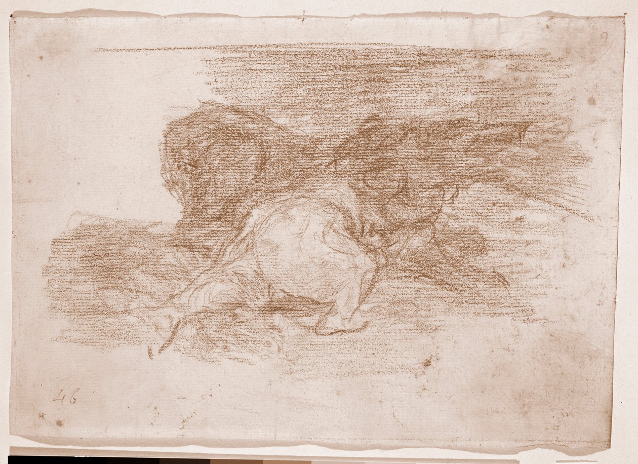 Los desastres de la guerra: Obtiene algunos beneficios (dibujo preparatorio) de Francisco de Goya