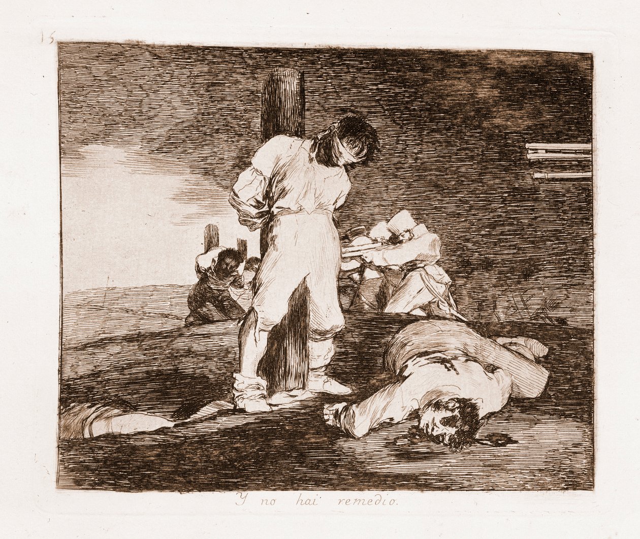Los desastres de la guerra: No hay esperanza (aguafuerte del dibujo preparatorio) de Francisco de Goya