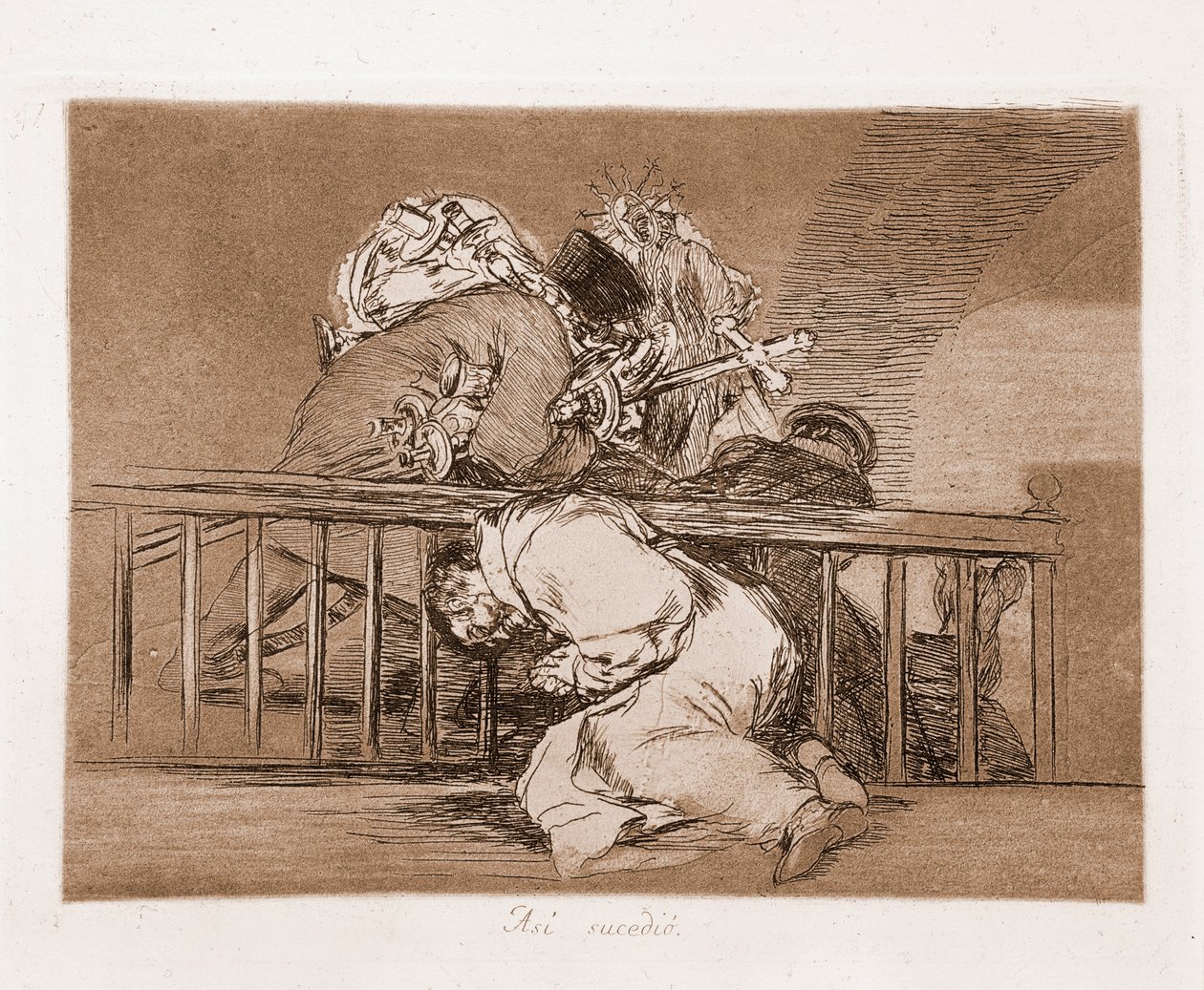 Los desastres de la guerra: Así sucedió (aguafuerte de un dibujo preparatorio) de Francisco de Goya
