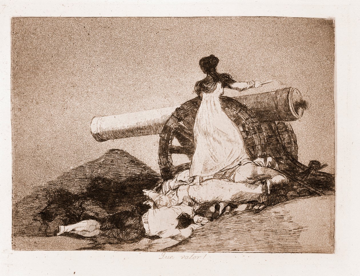 Los desastres de la guerra: ¡Qué valor! (aguafuerte de un dibujo preparatorio) de Francisco de Goya