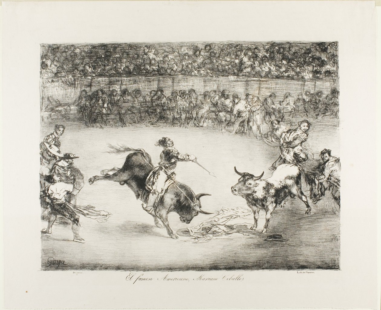 El famoso americano, Mariano Ceballos, de Los Toros de Burdeos de Francisco Jose de Goya y Lucientes
