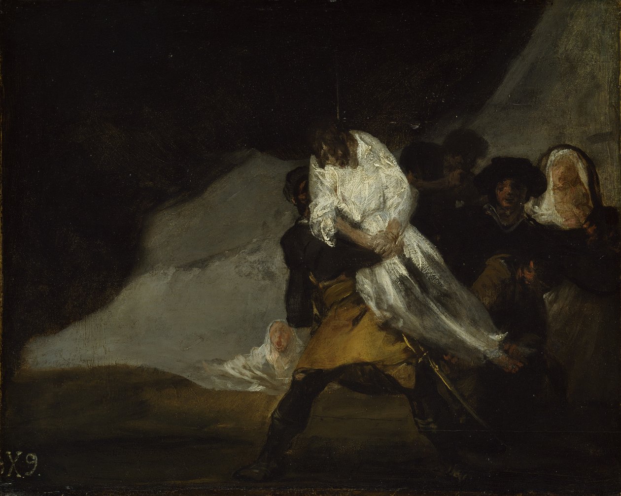 El monje ahorcado, c.1810 de Francisco de Goya
