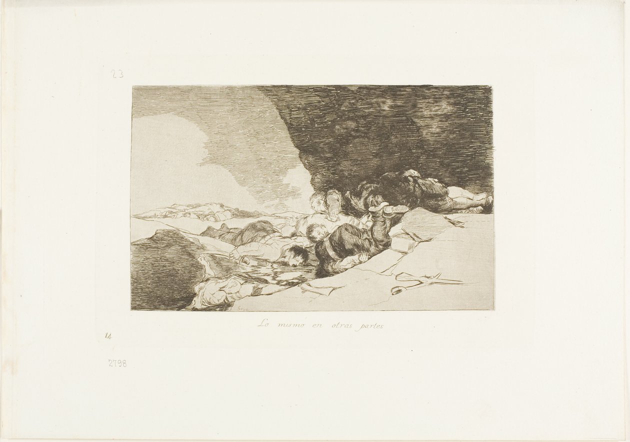 El mismo en otro lugar, placa 23 de Los desastres de la guerra de Francisco Jose de Goya y Lucientes