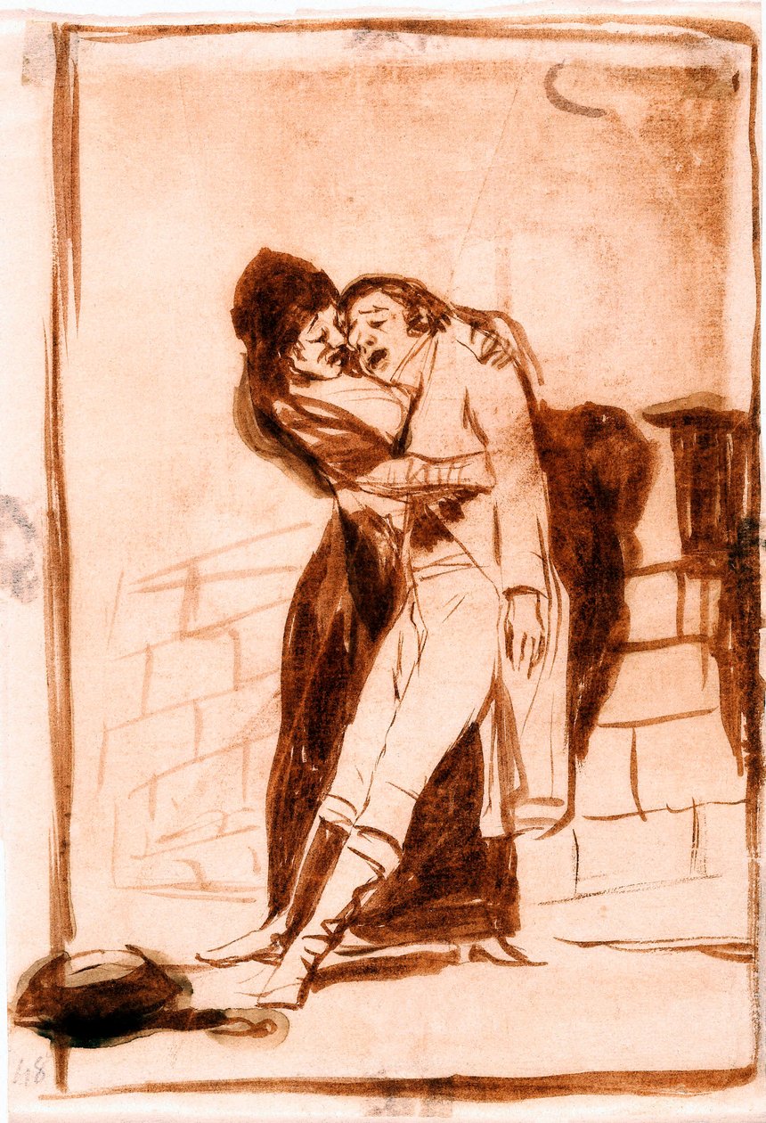 Los caprichos: Amor y muerte. Dibujo preparatorio 1797-1798 de Francisco de Goya