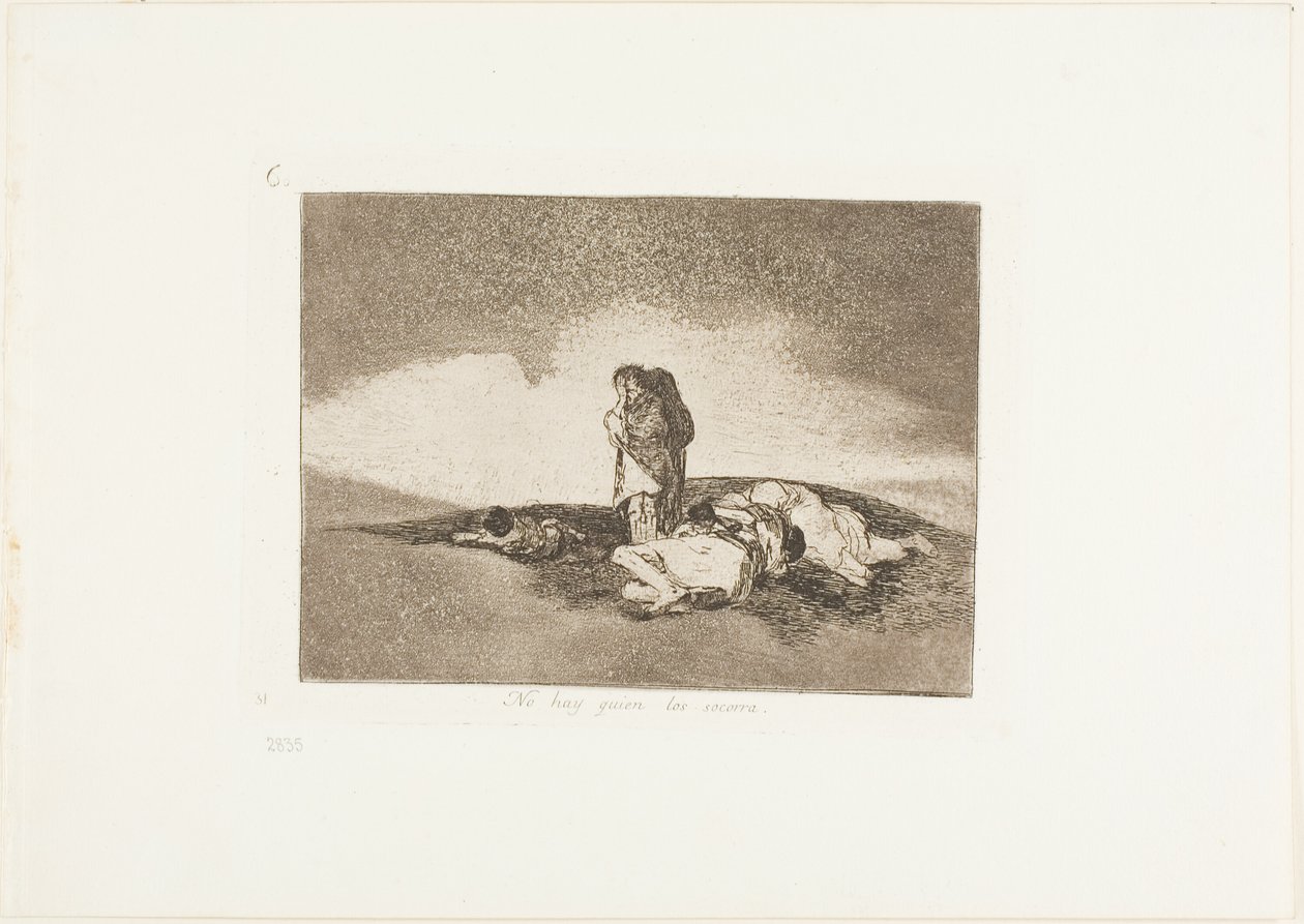 No hay nadie para ayudarlos, lámina 60 de Los desastres de la guerra de Francisco Jose de Goya y Lucientes