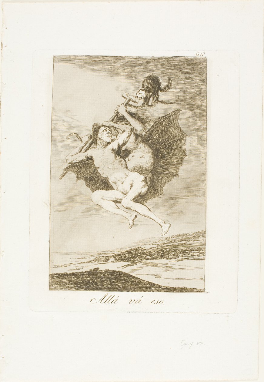 Ahí Va, placa 66 de Los Caprichos de Francisco Jose de Goya y Lucientes