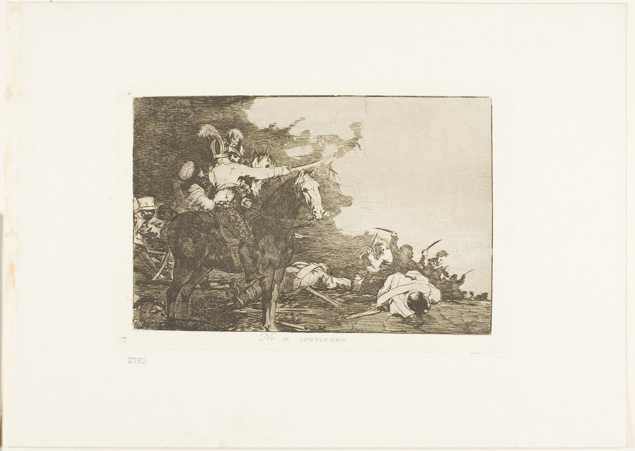 No están de acuerdo, lámina 17 de Los desastres de la guerra de Francisco Jose de Goya y Lucientes