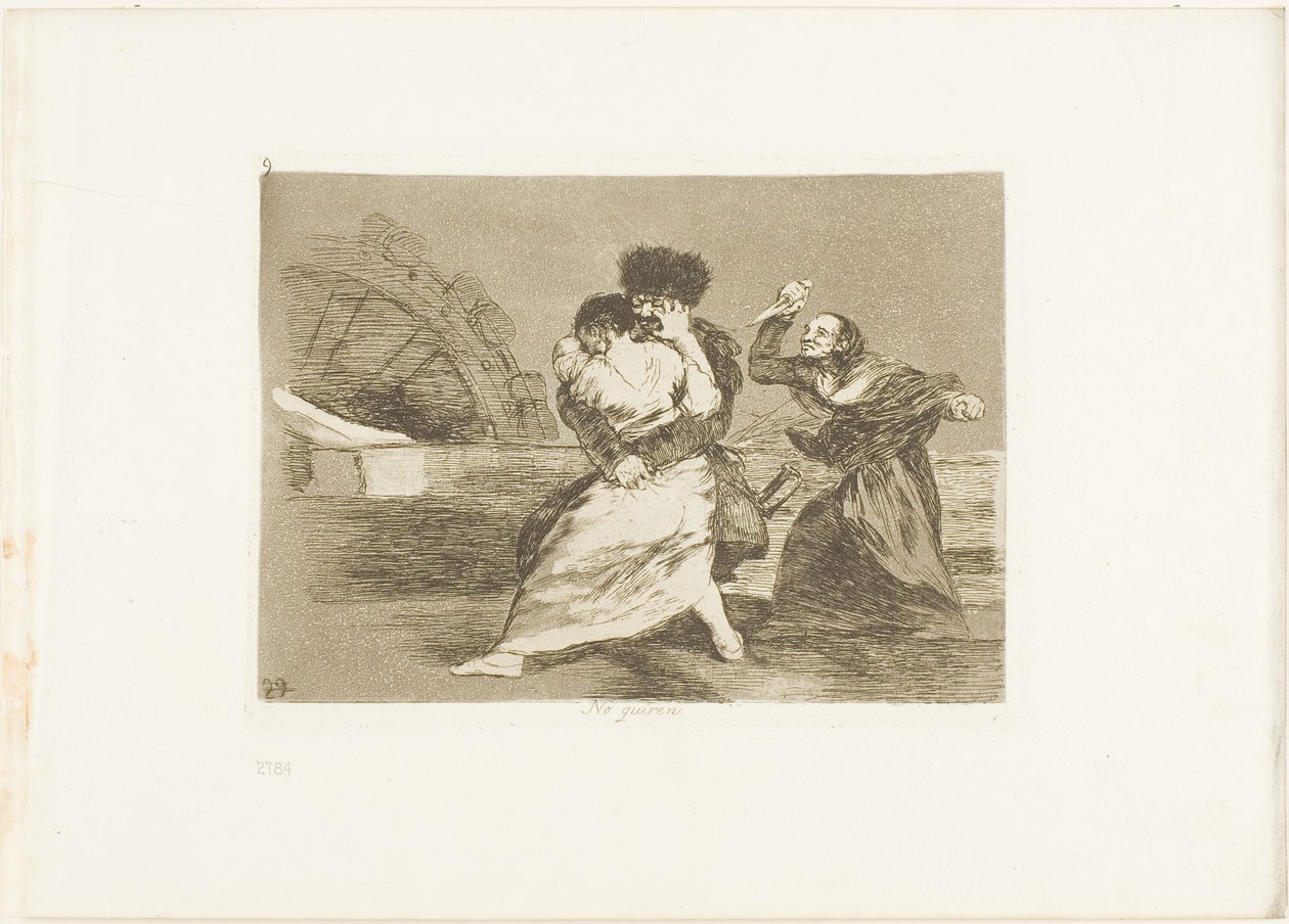 No les gusta, placa nueve de Los desastres de la guerra de Francisco Jose de Goya y Lucientes