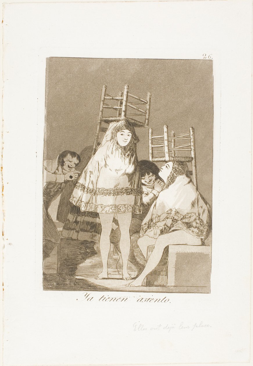 Ya tienen asiento (es decir, fondo), placa 26 de Los Caprichos de Francisco Jose de Goya y Lucientes