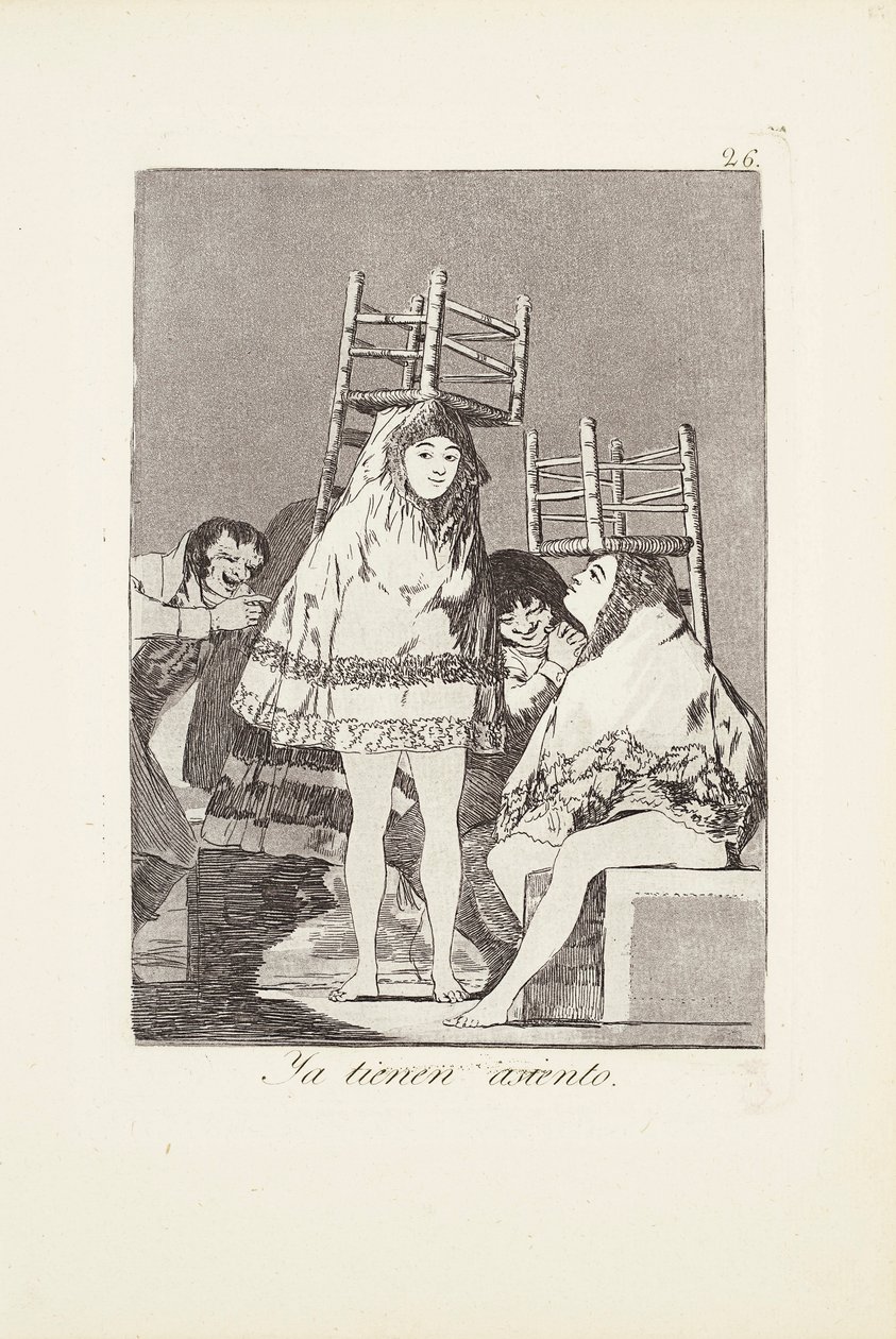 Ya tienen asiento, Placa 26 de: Los Caprichos de Francisco Jose de Goya y Lucientes