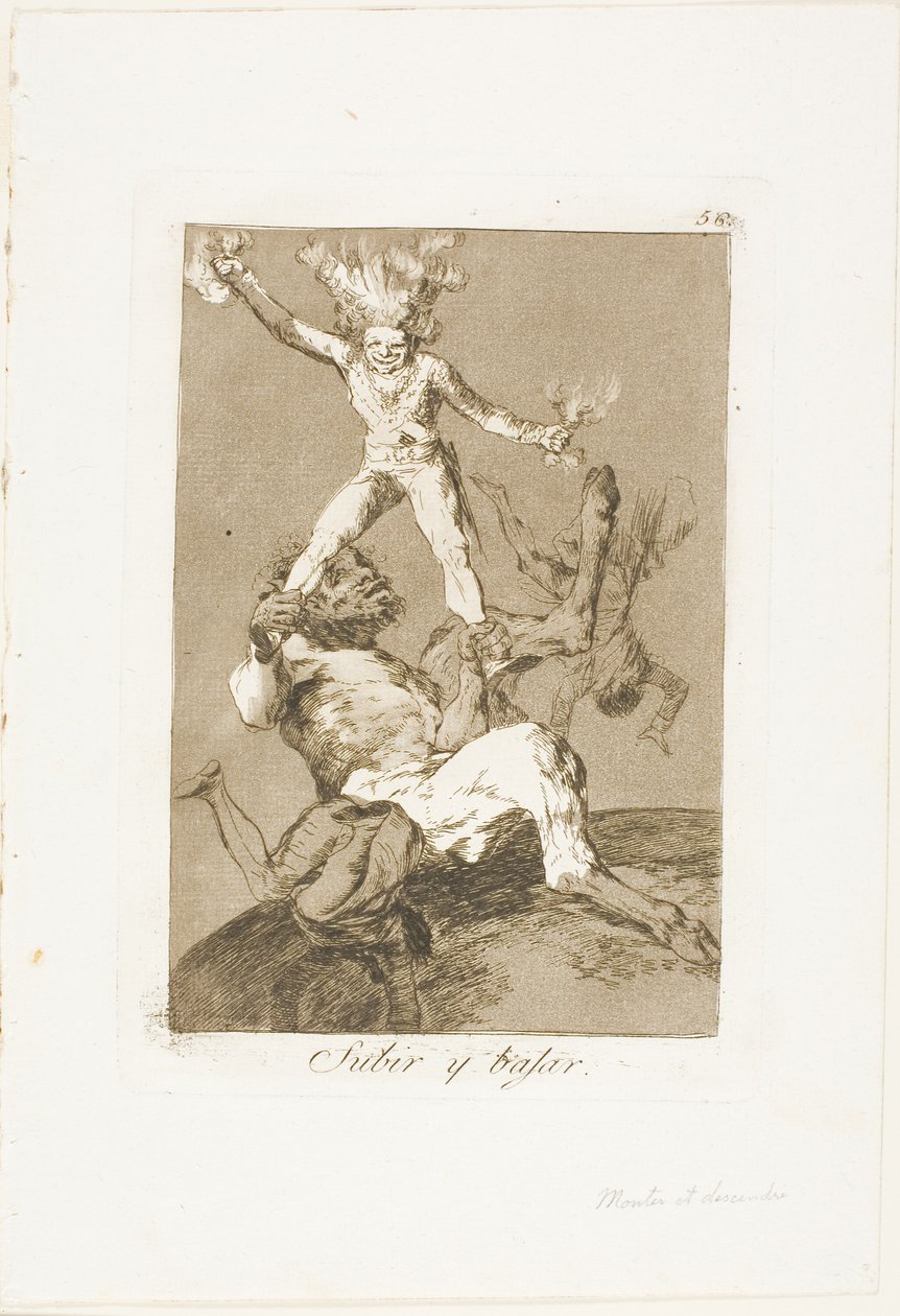 Ascender y caer, lámina 56 de Los Caprichos de Francisco Jose de Goya y Lucientes