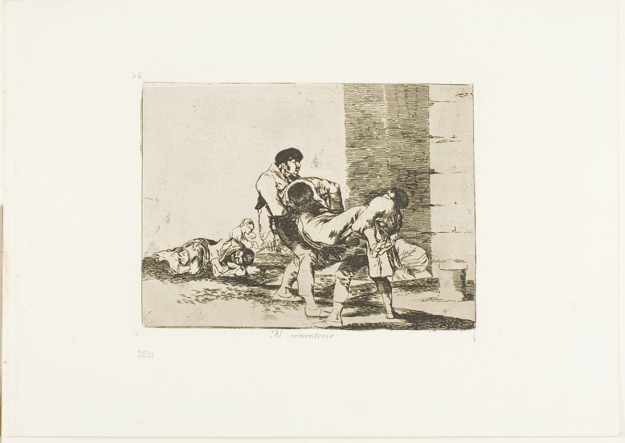 Al Cementerio, lámina 56 de Los Desastres de la Guerra de Francisco Jose de Goya y Lucientes