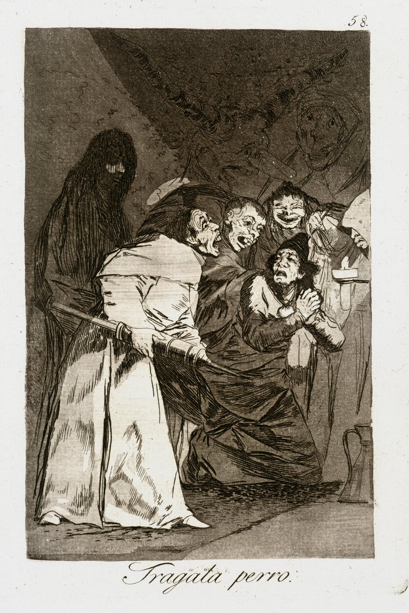 Trágala, perro (Caprichos 58) de Francisco Jose de Goya y Lucientes