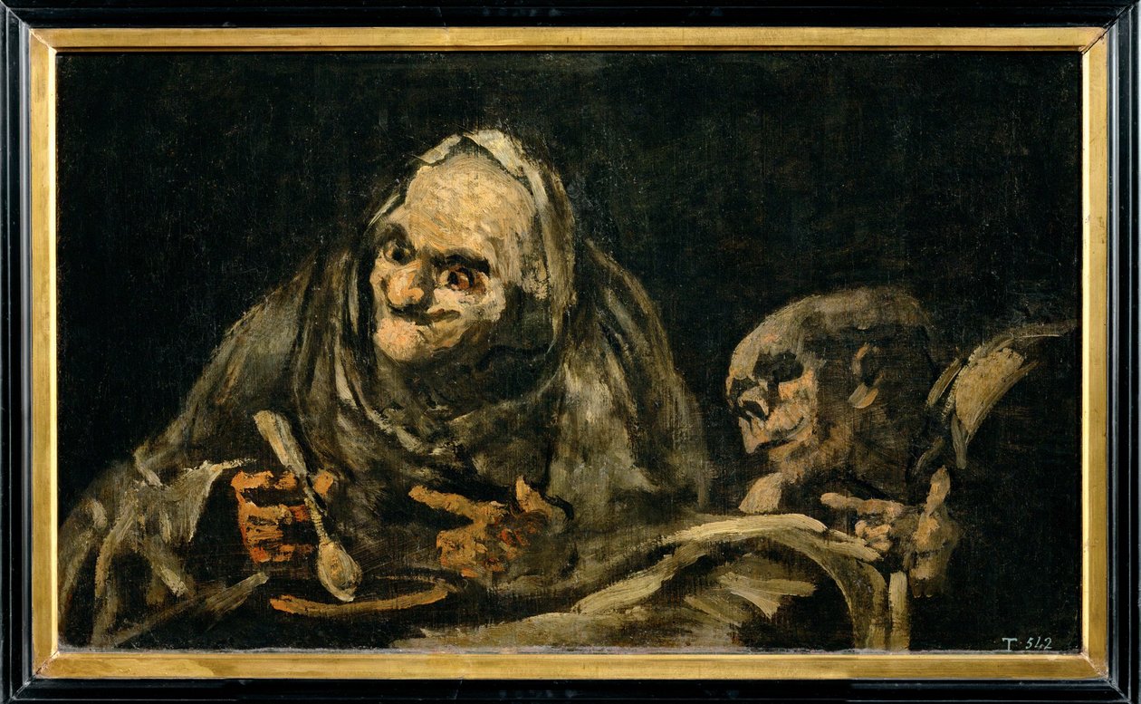 Dos ancianos comiendo (pintura sobre lienzo) de Francisco Jose de Goya y Lucientes