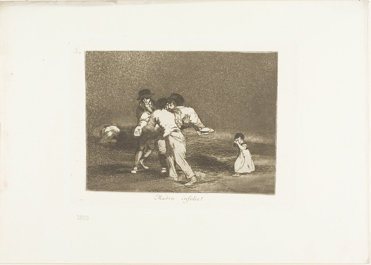 ¡Madre infeliz!, lámina 50 de Los Desastres de la Guerra de Francisco Jose de Goya y Lucientes