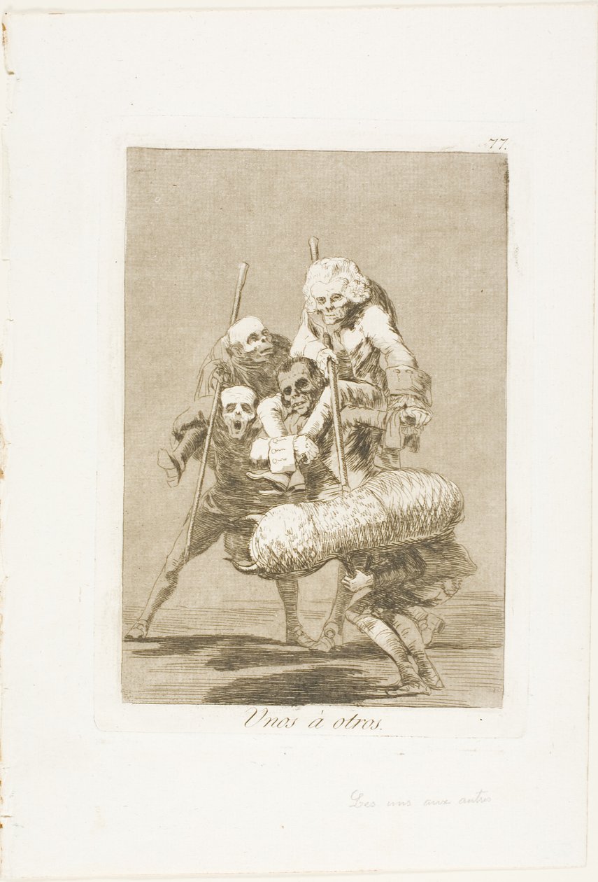 Lo que uno hace al otro, lámina 77 de Los Caprichos de Francisco Jose de Goya y Lucientes