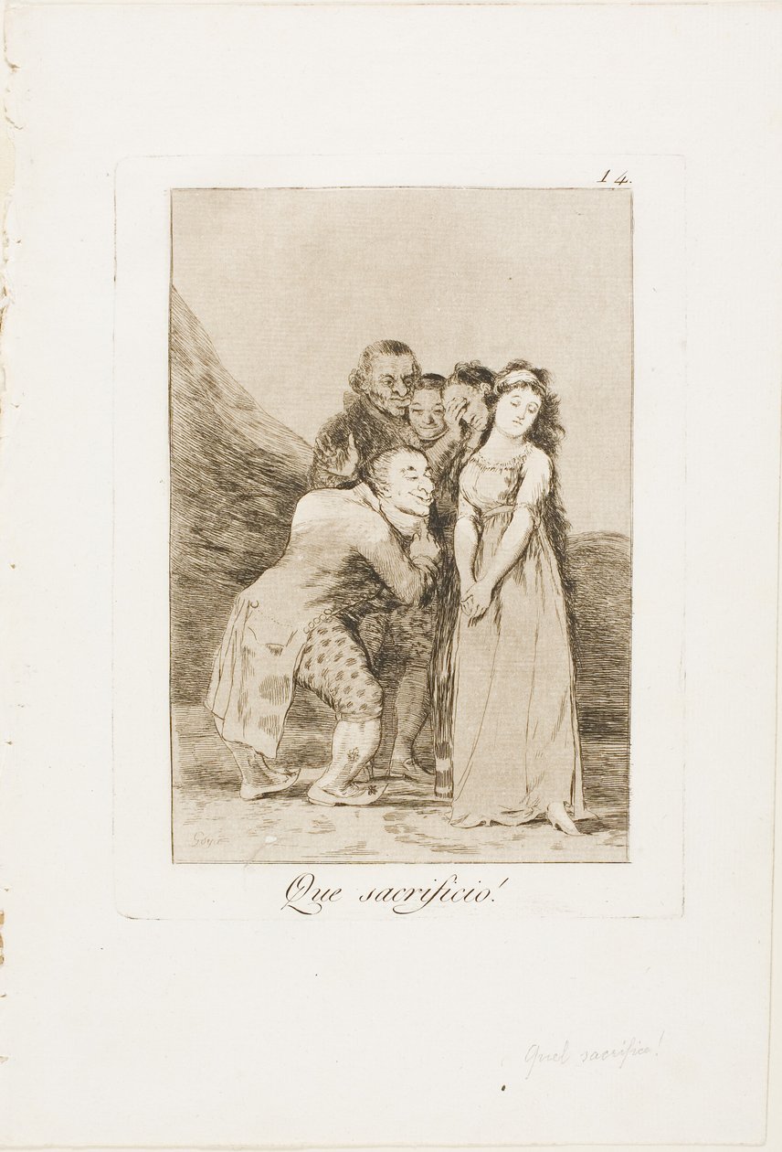 ¡Qué sacrificio!, lámina 14 de Los Caprichos de Francisco Jose de Goya y Lucientes