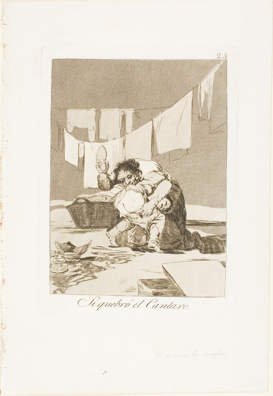 Sí, rompió la olla, lámina 25 de Los Caprichos de Francisco Jose de Goya y Lucientes