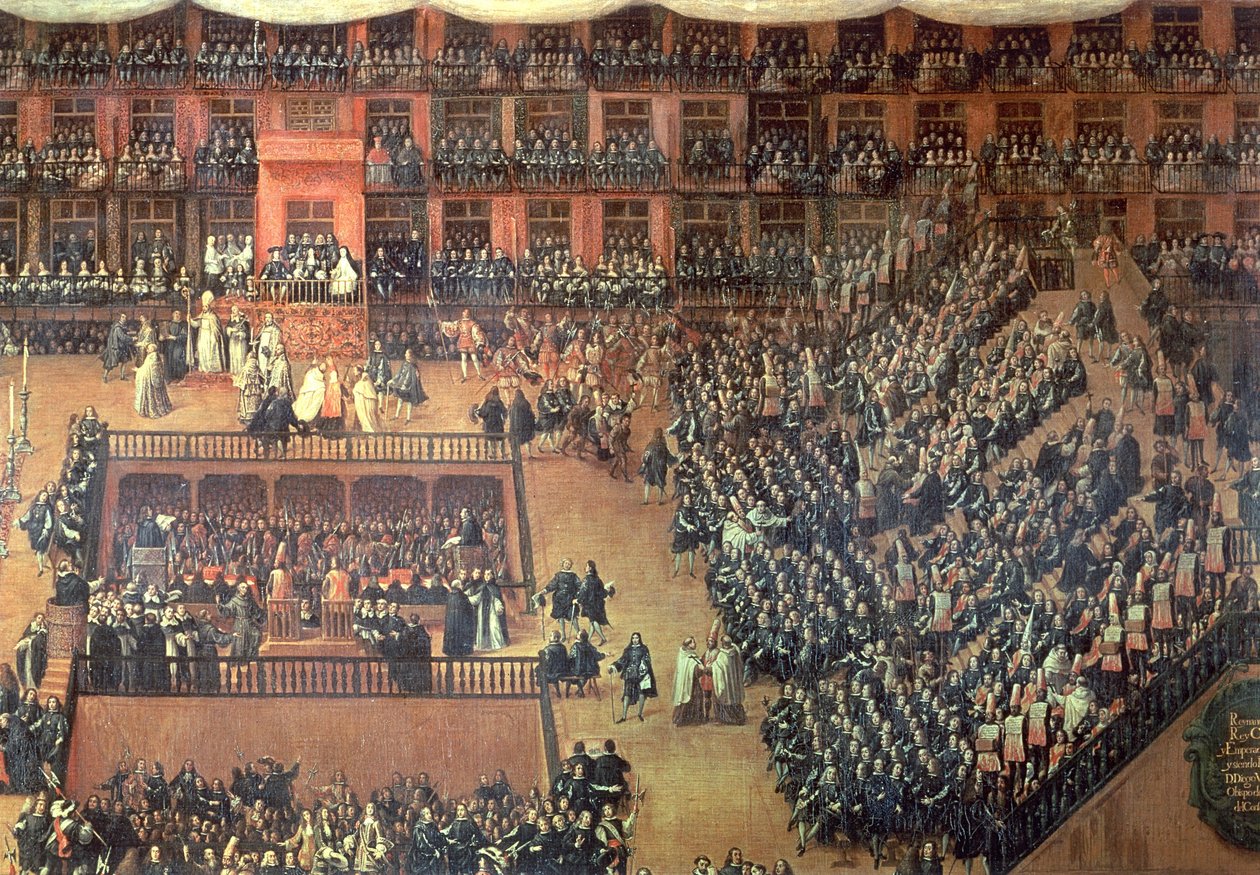 Auto de Fe en la Plaza Mayor, Madrid, 30 de junio de 1680 (detalle) de Francisco Rizi