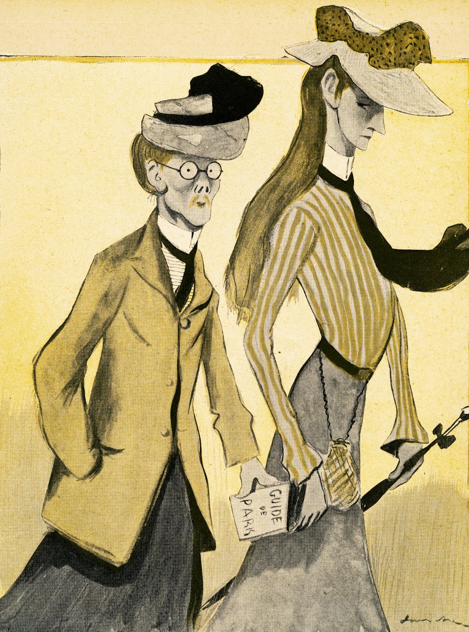 Una joven inglesa en Francia con su acompañante, 1903 de Francisco Sancha y Lengo