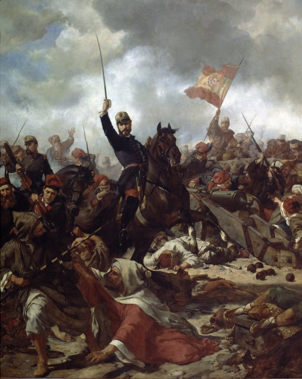 El general Juan Prim y Prats (1814-70) en la batalla de Tetuán en 1860 de Francisco Sans y Cabot