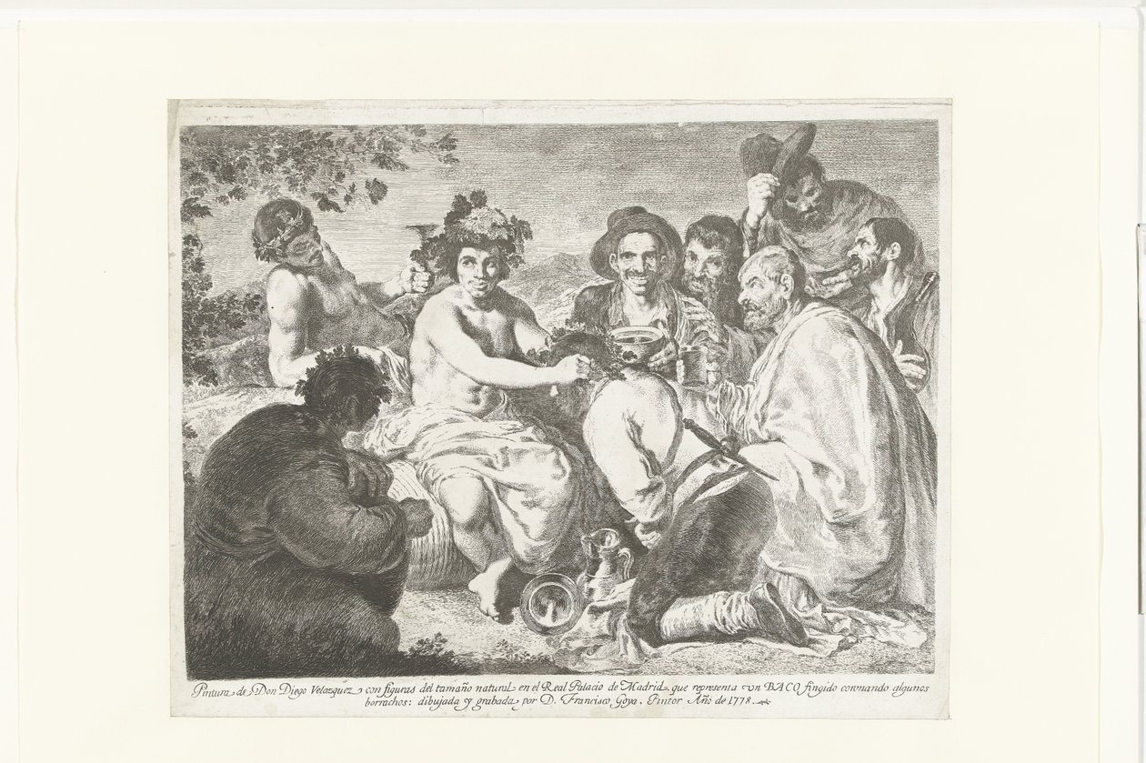 Baco en los burros Baco (título sobre objeto) los borrachos de Francisco de Goya
