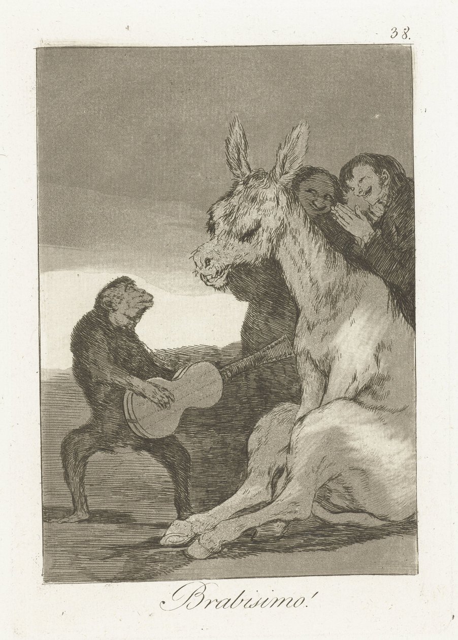 ¡Bravo! ¡Brabísimo! (título en el objeto) Los Caprichos (título de la serie) de Francisco de Goya