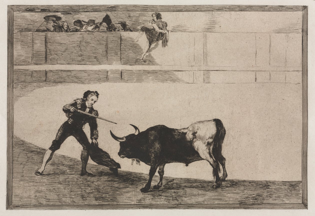 Corridas de toros: Pedro Romeo matando al toro detenido de Francisco de Goya