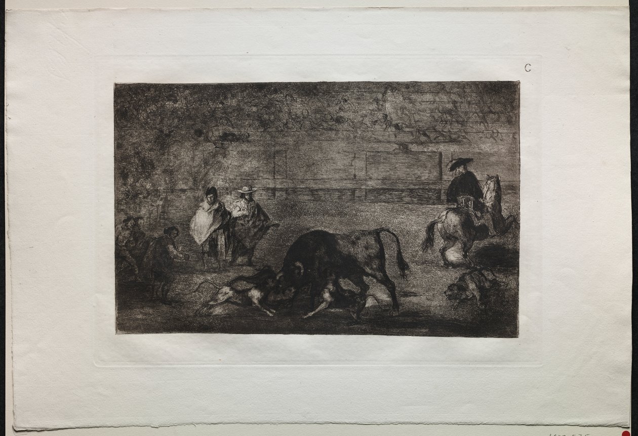 Corridas de toros: El perro suelto al toro de Francisco de Goya