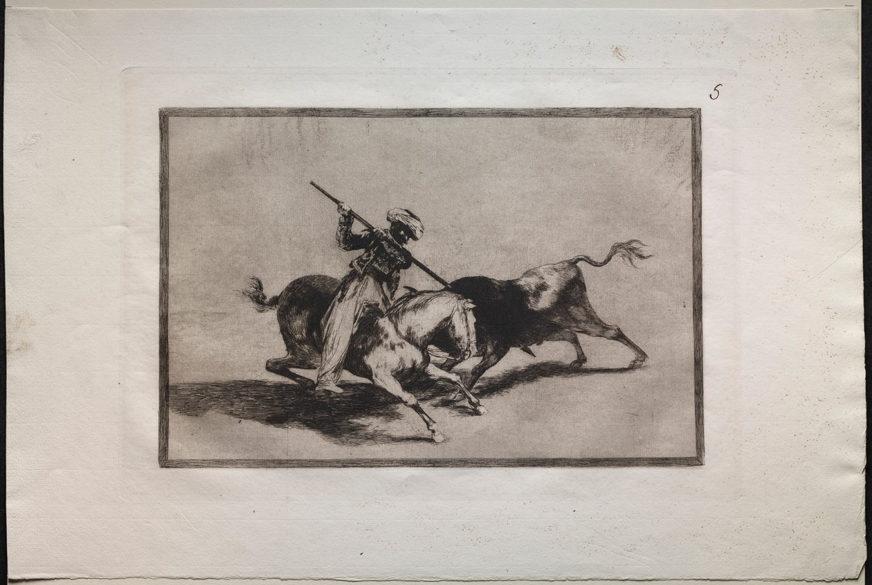 Corridas de toros: El animado moro Gazul es el primero en luchar según las reglas, 1876 de Francisco de Goya