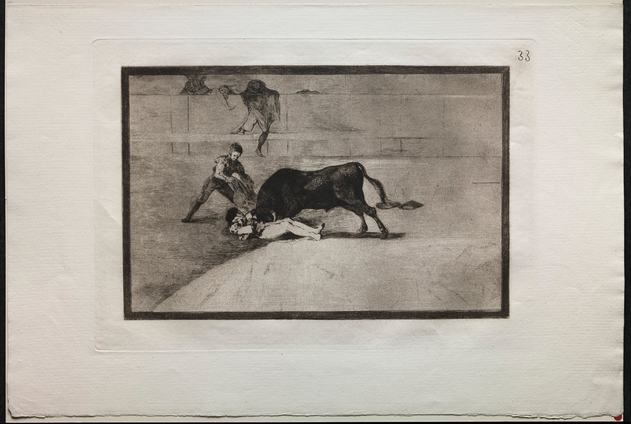 Corridas de toros: La desafortunada muerte de Pepe Illo, en el ruedo de Madrid, 1876 de Francisco de Goya
