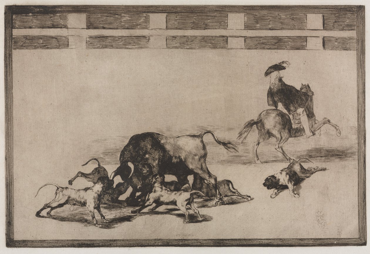 Corridas de toros: Sueltan perros al toro de Francisco de Goya