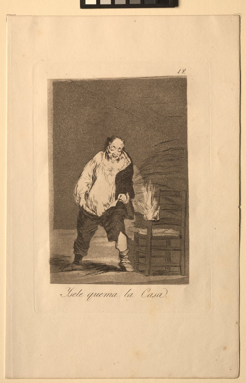 Caprichos: Y su casa está en llamas de Francisco de Goya