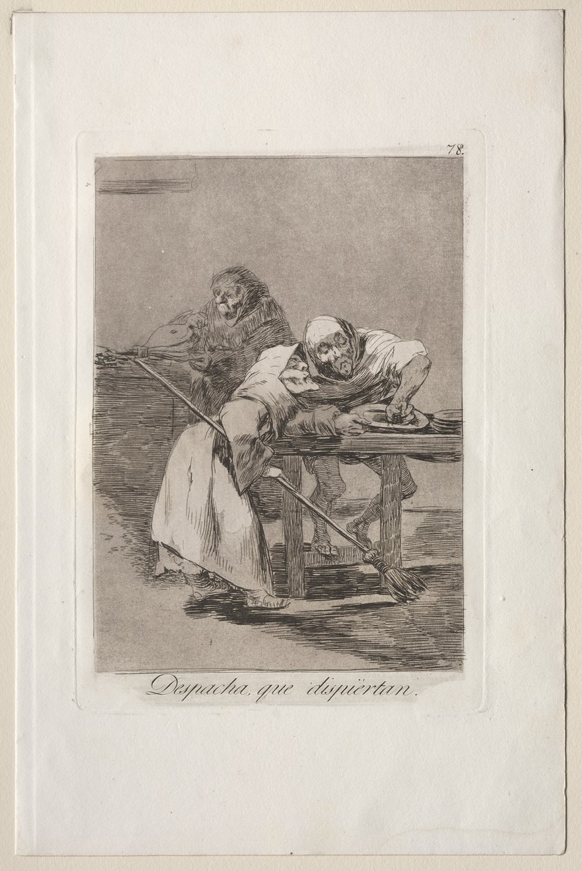 Caprichos: Rápido, se están despertando de Francisco de Goya