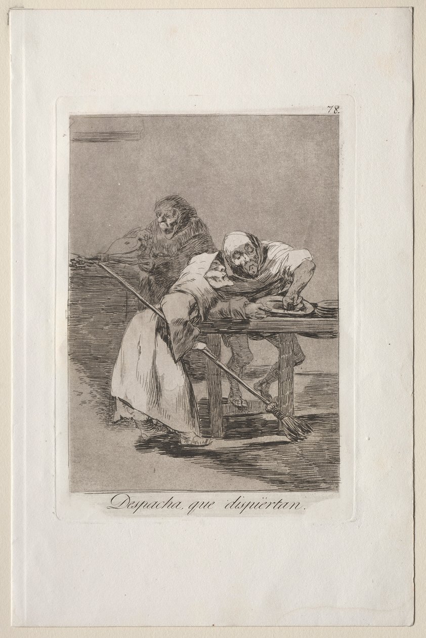 Caprichos: Rápido, se están despertando de Francisco de Goya