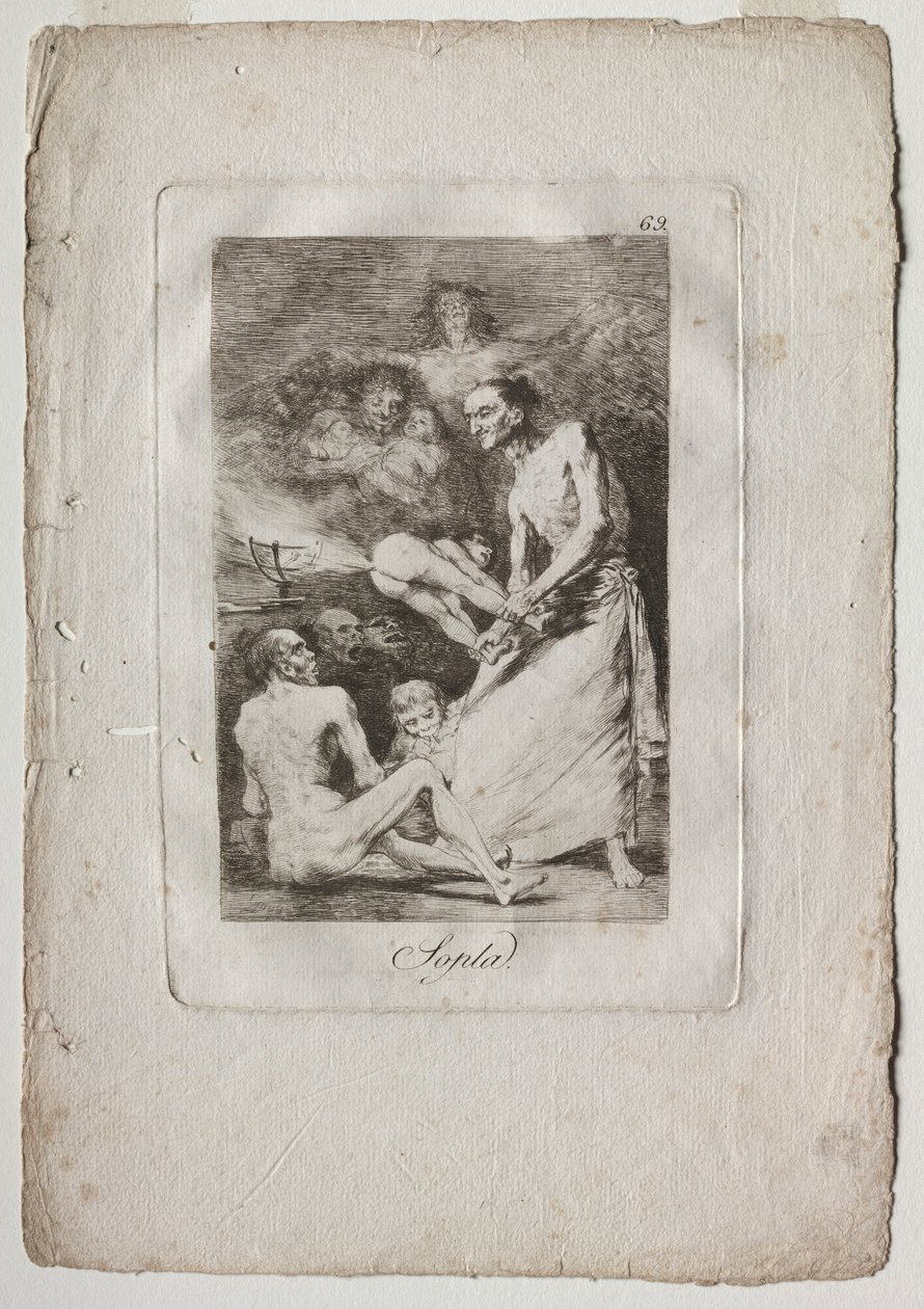 Caprichos: Sopla, 1799 de Francisco de Goya