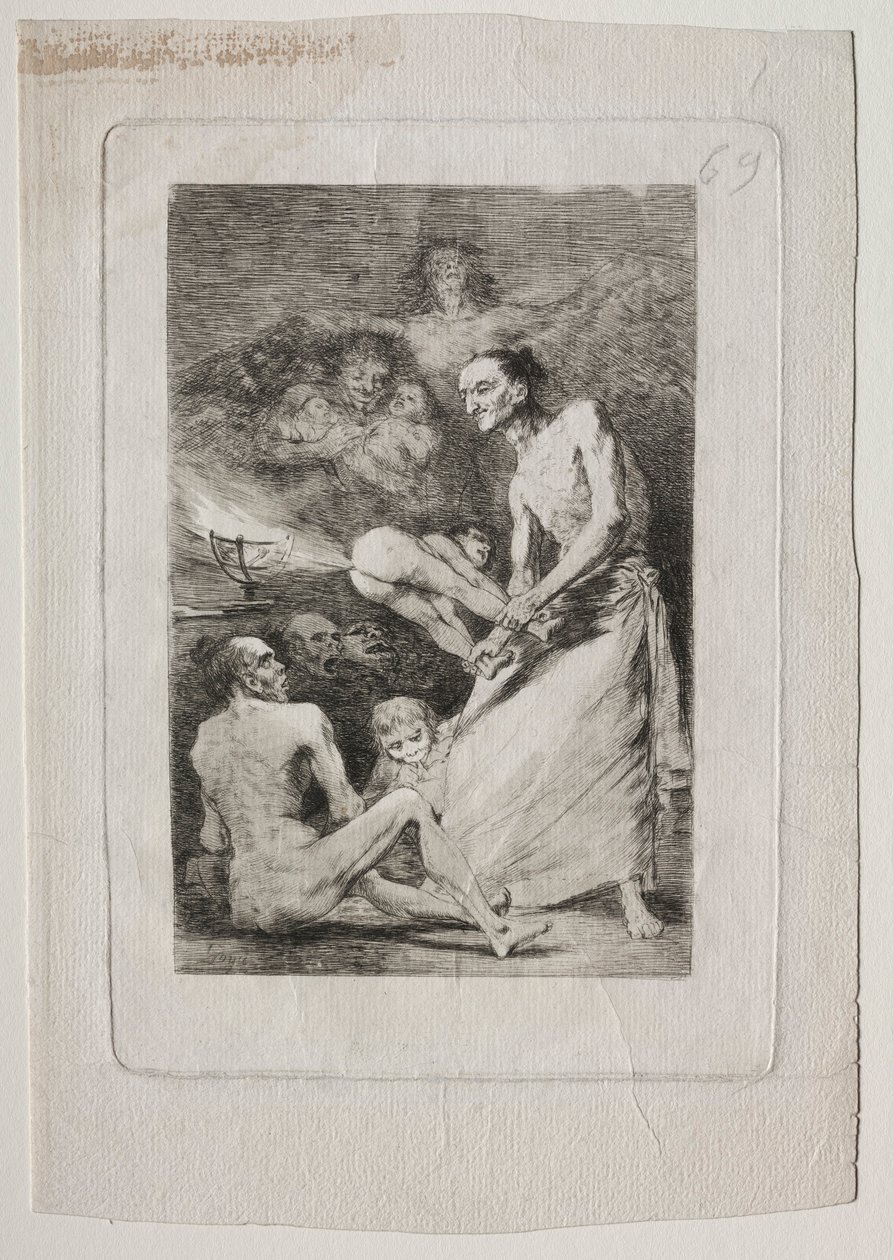 Caprichos: Sopla, c. 1799 de Francisco de Goya