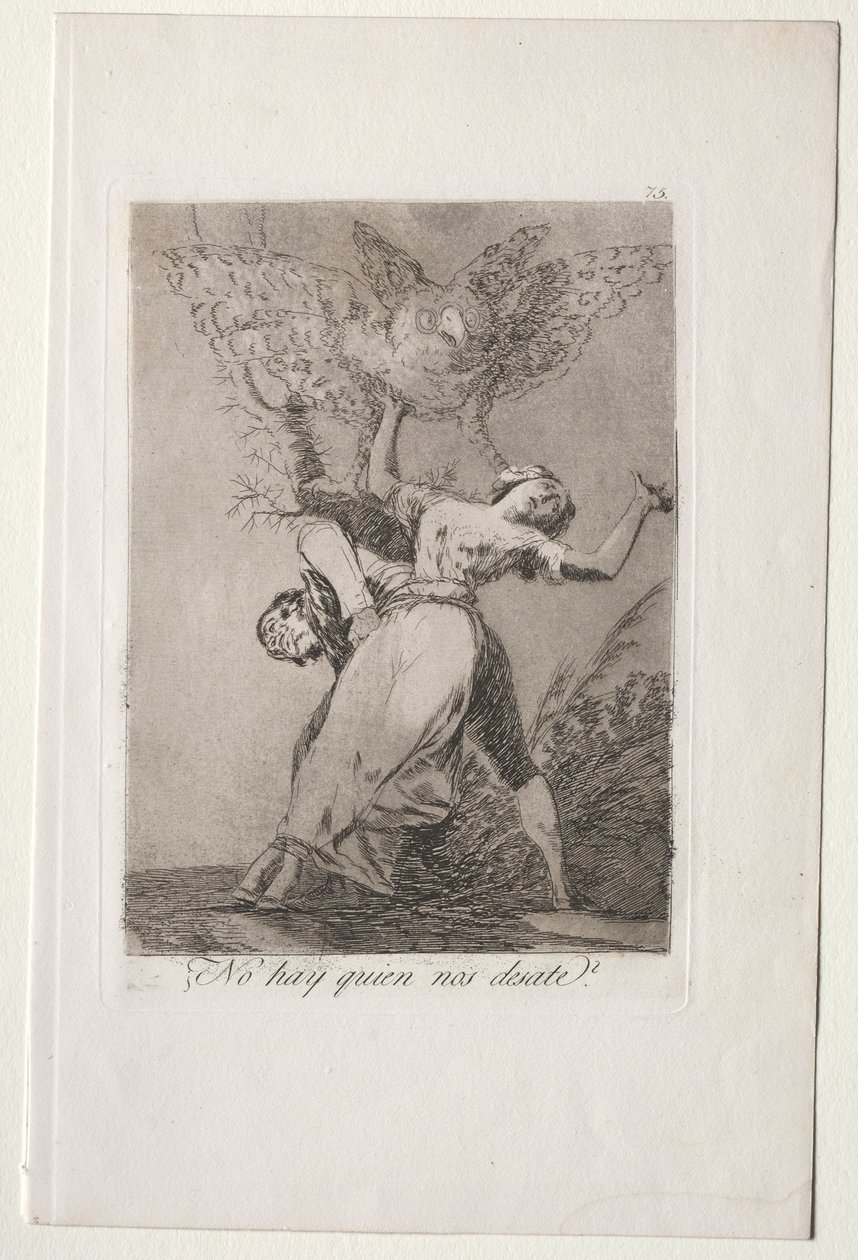 Caprichos: ¿Nadie puede desatarnos? de Francisco de Goya