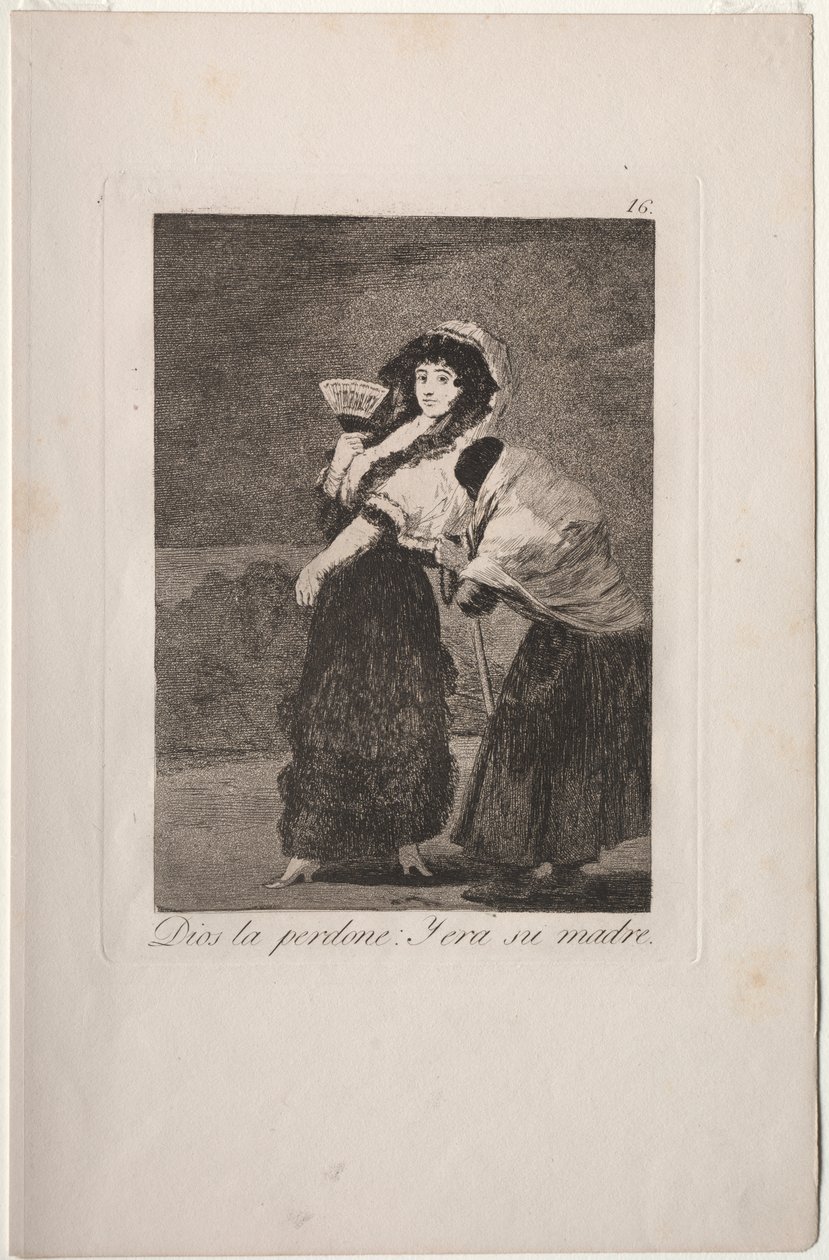 Caprichos: Por el Amor de Dios: y Era Su Madre de Francisco de Goya