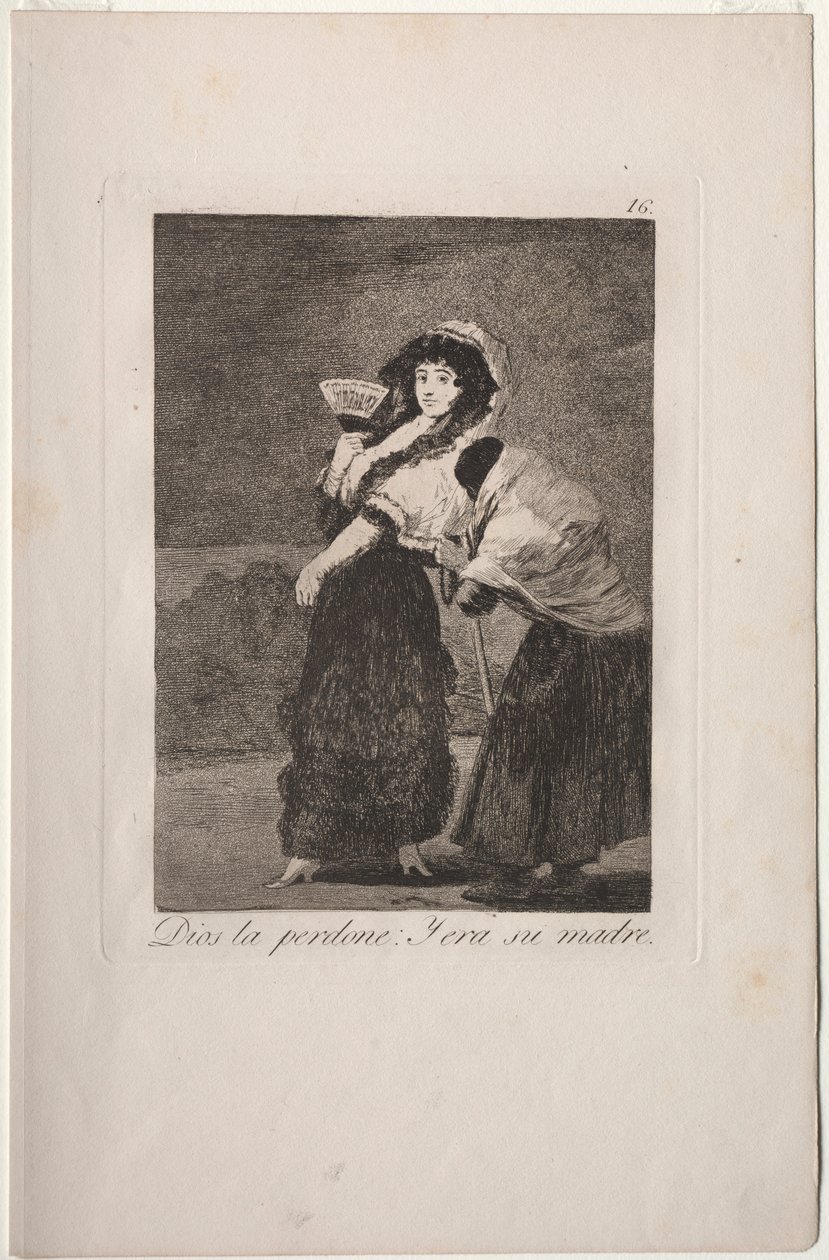Caprichos: Por el amor de Dios: y era su madre.. de Francisco de Goya