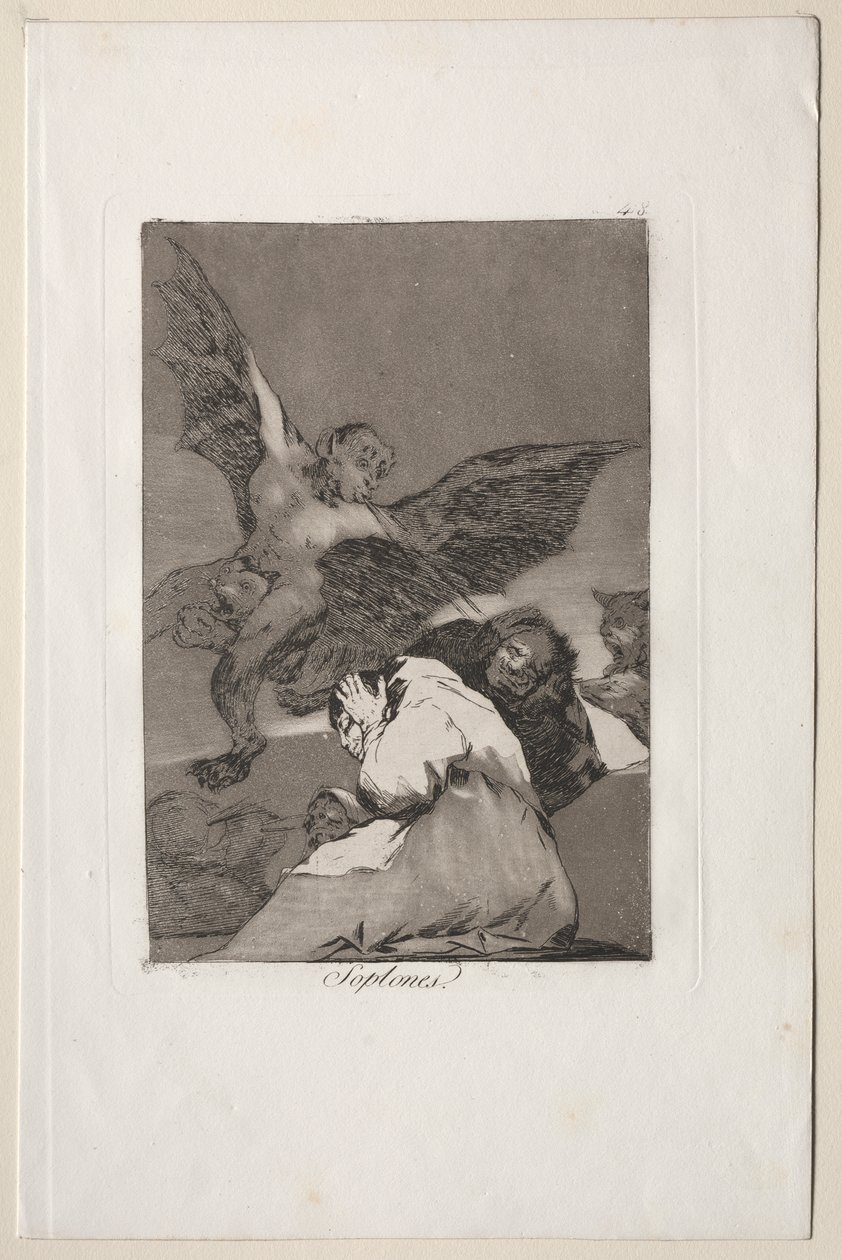 Caprichos: Chismosos - Ráfagas de viento de Francisco de Goya